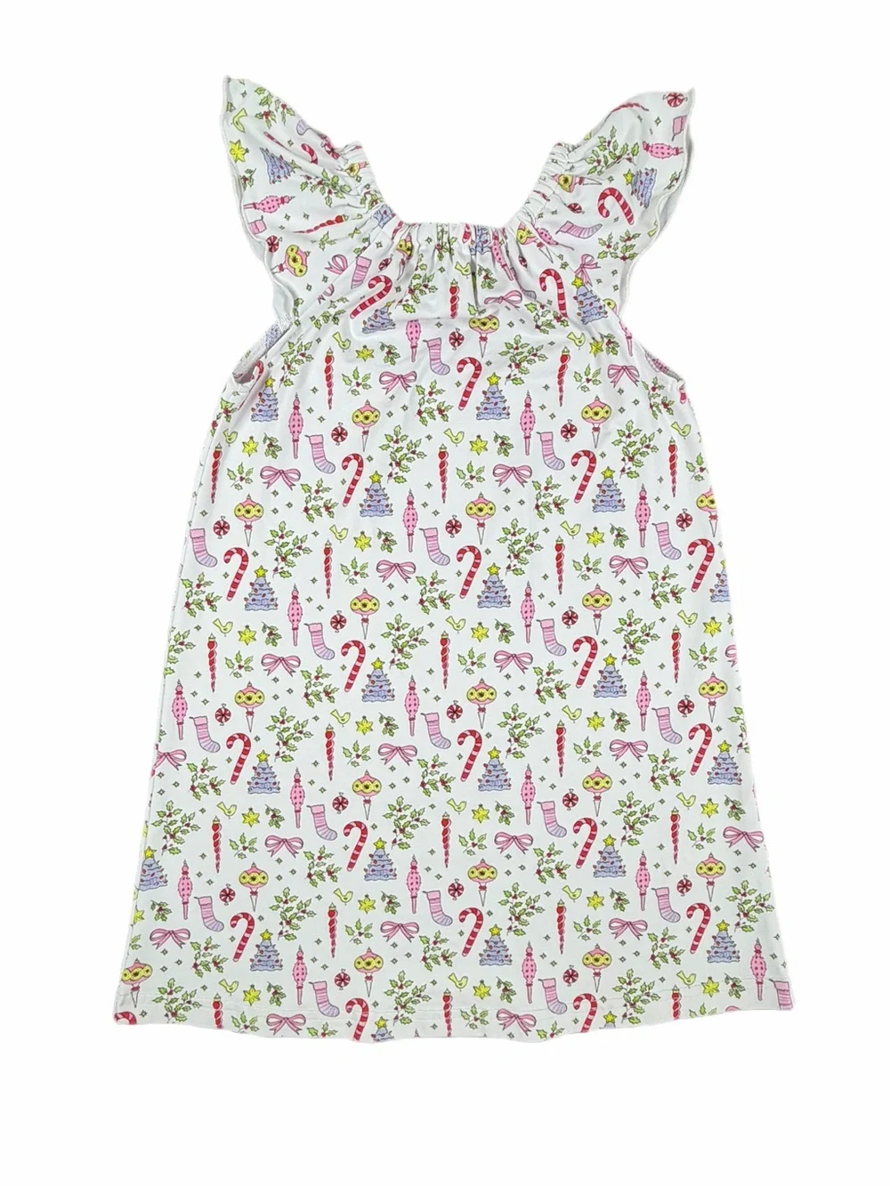 ANN + REEVE Girls Christmas Flutter Sleeve Nightgown - 3T